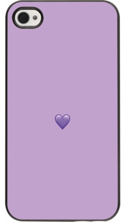 Coque iPhone 4/4s - Valentine 2023 purpule single heart