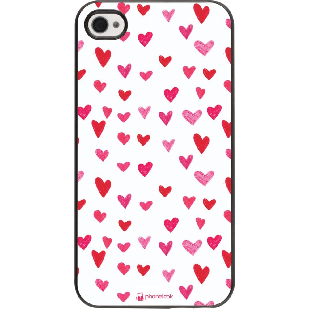 Coque iPhone 4/4s - Valentine 2022 Many pink hearts