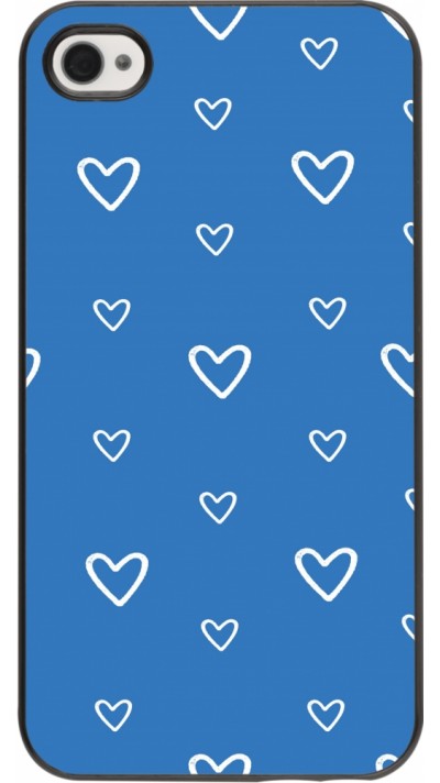 Coque iPhone 4/4s - Valentine 2023 blue hearts