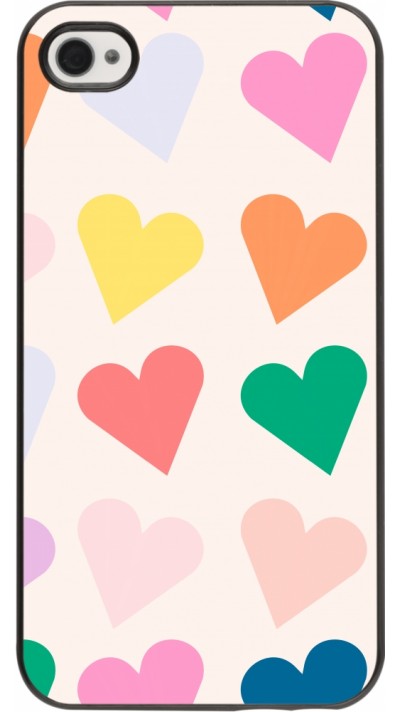 Coque iPhone 4/4s - Valentine 2023 colorful hearts