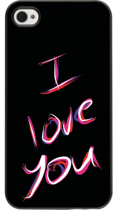 Coque iPhone 4/4s - Valentine 2023 colorful I love you