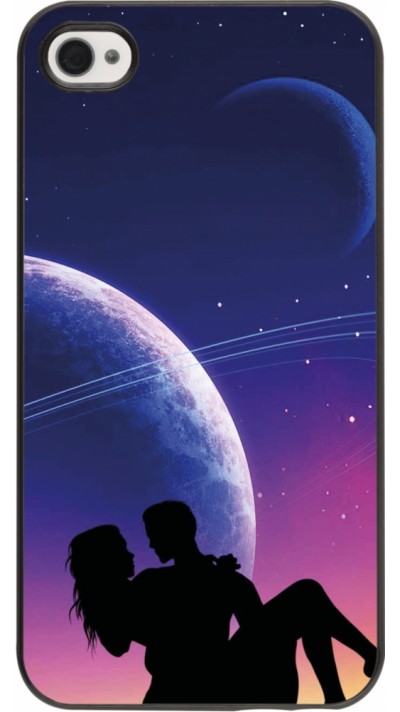Coque iPhone 4/4s - Valentine 2023 couple love to the moon