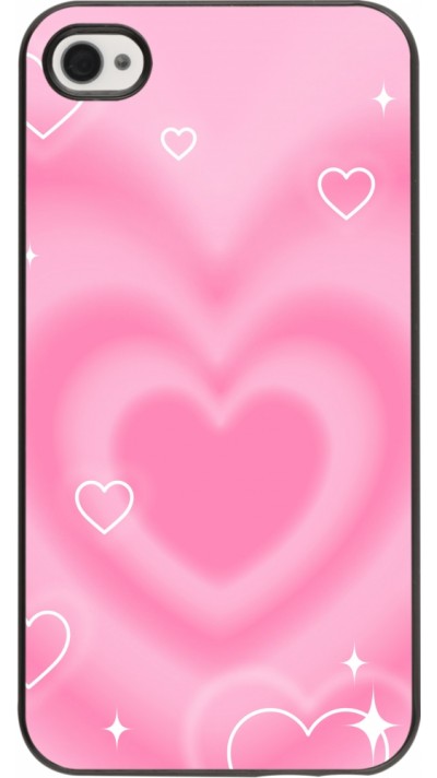 Coque iPhone 4/4s - Valentine 2023 degraded pink hearts