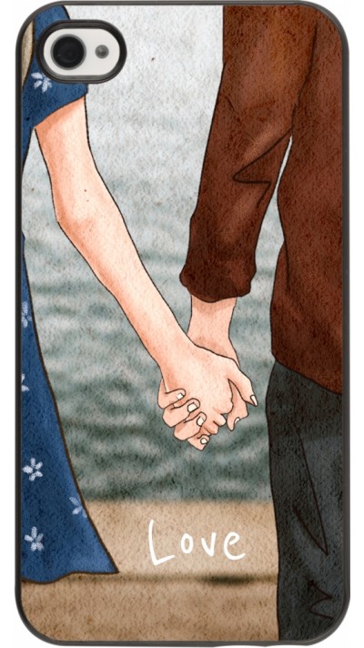 Coque iPhone 4/4s - Valentine 2023 lovers holding hands