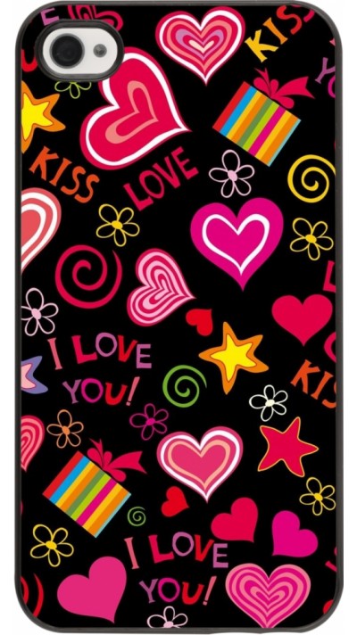 Coque iPhone 4/4s - Valentine 2023 love symbols