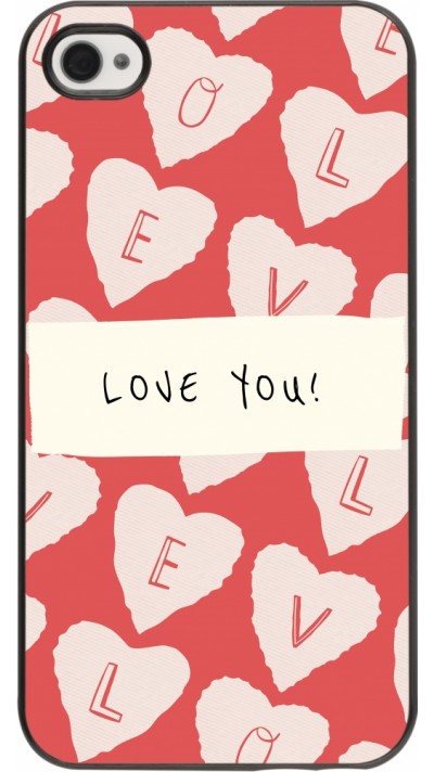 Coque iPhone 4/4s - Valentine 2023 love you note