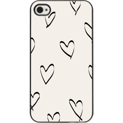 Coque iPhone 4/4s - Valentine 2023 minimalist hearts