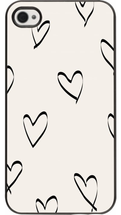 Coque iPhone 4/4s - Valentine 2023 minimalist hearts