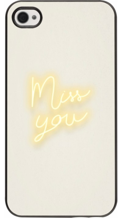 Coque iPhone 4/4s - Valentine 2023 neon miss you