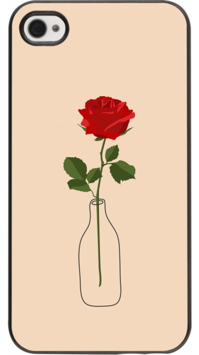 Coque iPhone 4/4s - Valentine 2023 single rose in a bottle