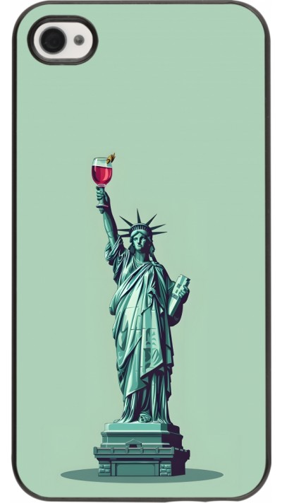 iPhone 4/4s Case Hülle - Freiheitsstatue mit einem Glas Wein