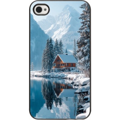 Coque iPhone 4/4s - Winter 25 Winter house forest day