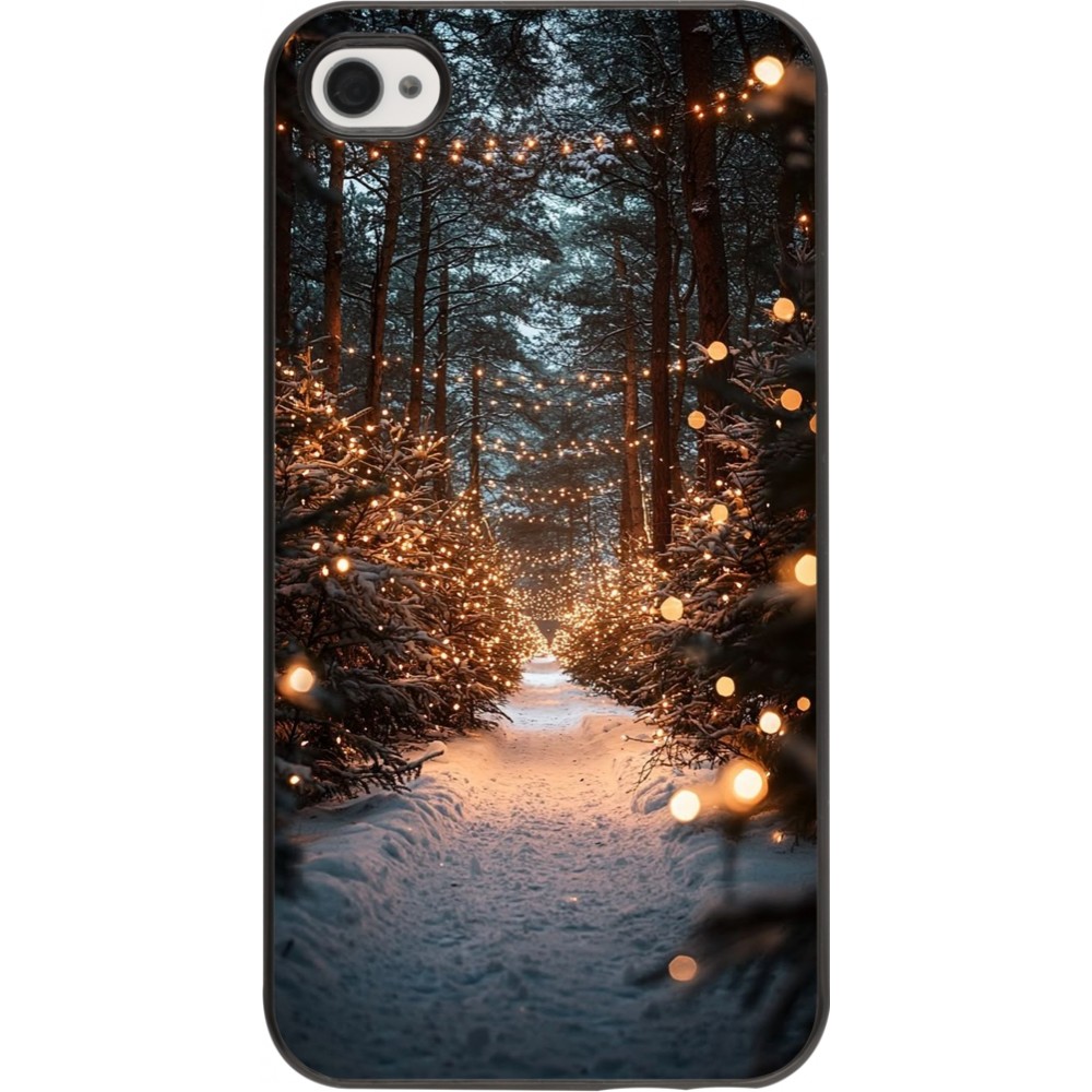 Coque iPhone 4/4s - Winter 25 Winter snowy road