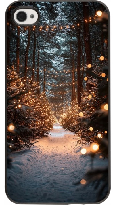 Coque iPhone 4/4s - Winter 25 Winter snowy road