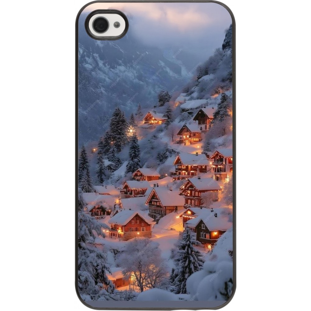 Coque iPhone 4/4s - Winter 25 Winter snowy village