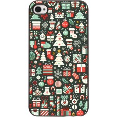 iPhone 4/4s Case Hülle - Weihnachten 2023 Flachmuster