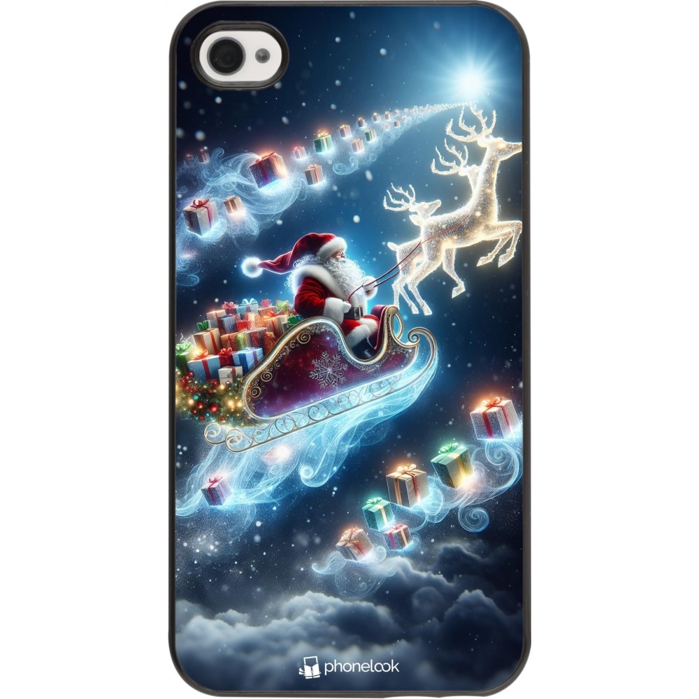 Coque iPhone 4/4s - Noël 2023 Père Noël enchanté