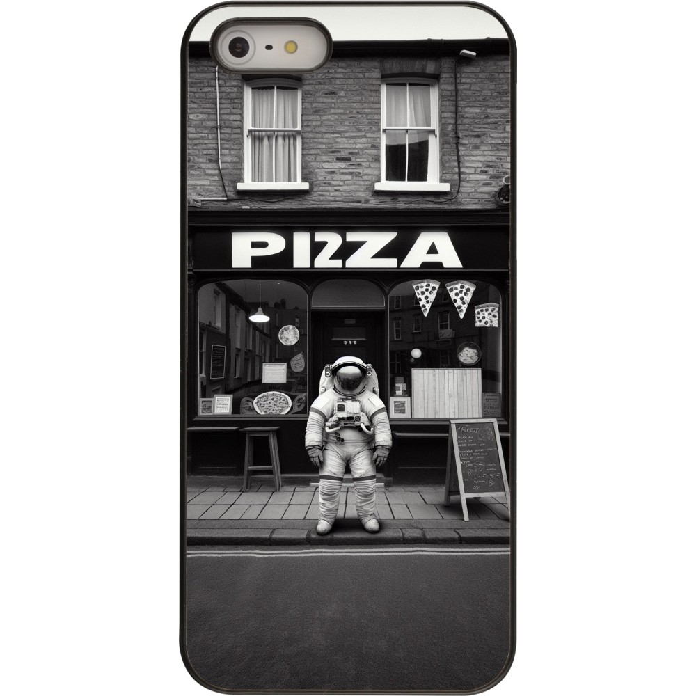 Coque iPhone 5/5s / SE (2016) - Astronaute devant une Pizzeria