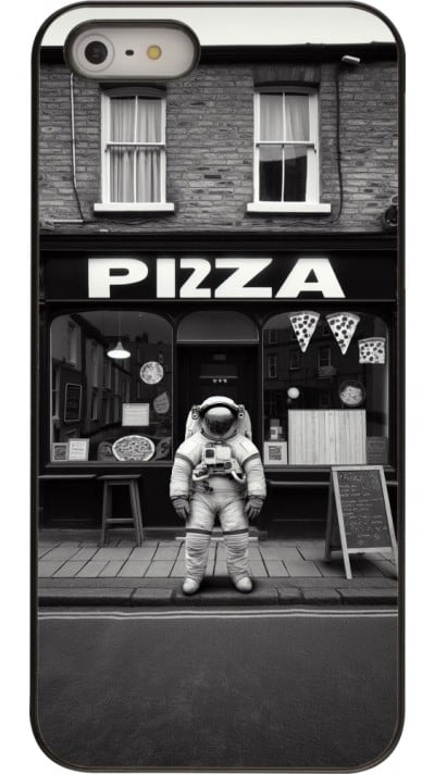 Coque iPhone 5/5s / SE (2016) - Astronaute devant une Pizzeria