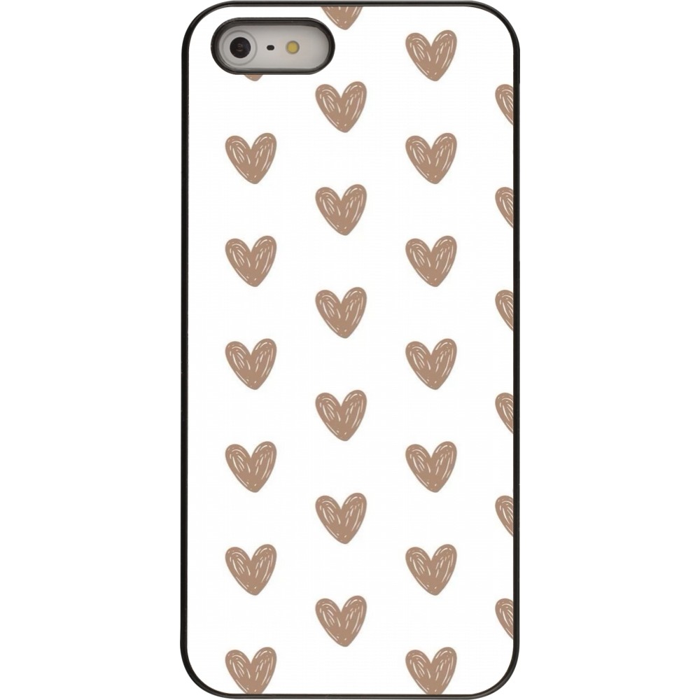 Coque iPhone 5/5s / SE (2016) - Autumn 2024 brown hearts