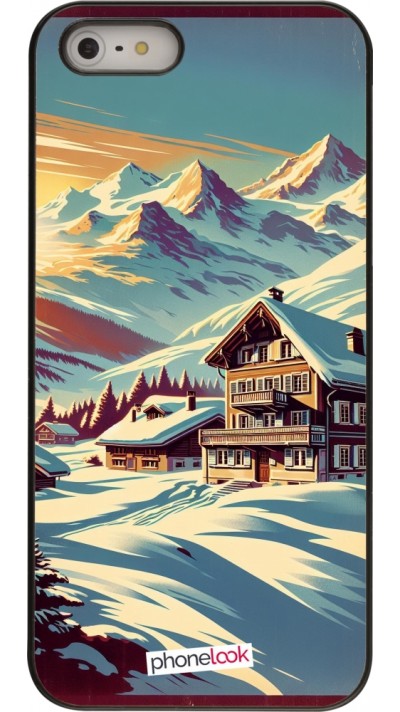 Coque iPhone 5/5s / SE (2016) - Chalet montagne enneigée