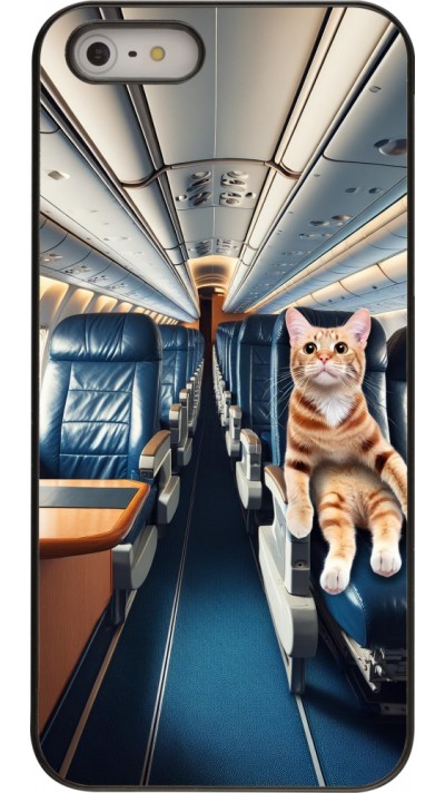 Coque iPhone 5/5s / SE (2016) - Chat dans un avion