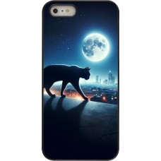 iPhone 5/5s / SE (2016) Case Hülle - Schwarze Katze unter dem Vollmond
