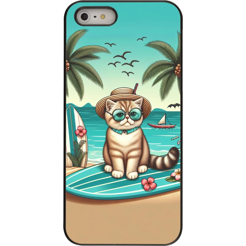 Coque iPhone 5/5s / SE (2016) - Chat Surf Style