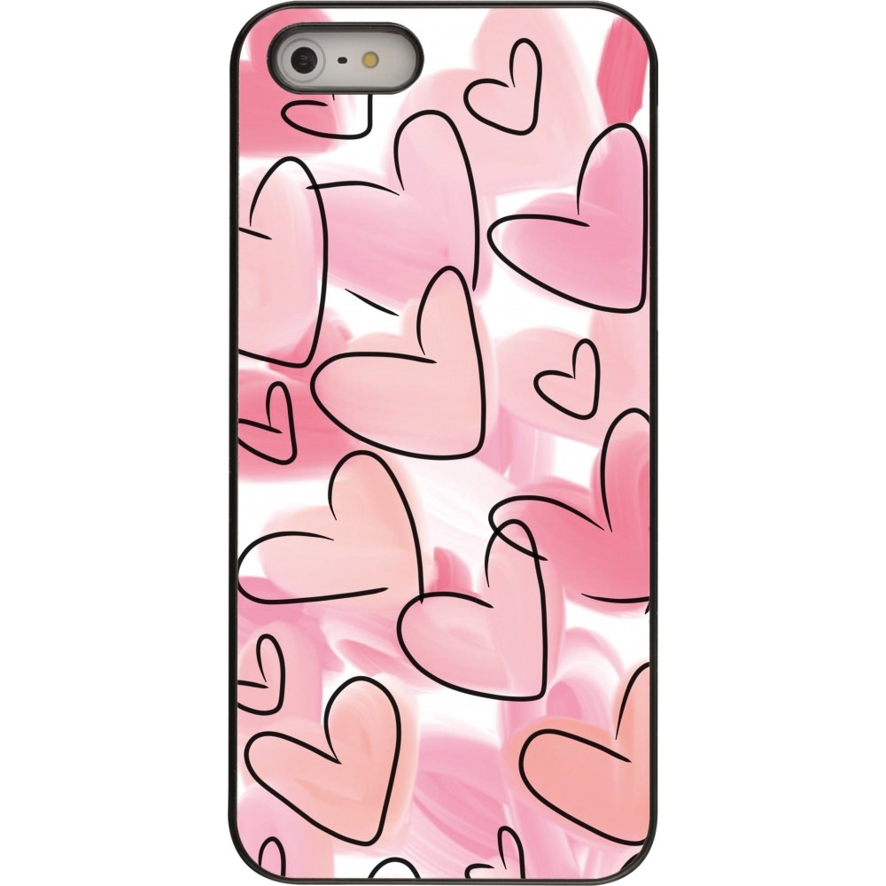Coque iPhone 5/5s / SE (2016) - Easter 2023 pink hearts