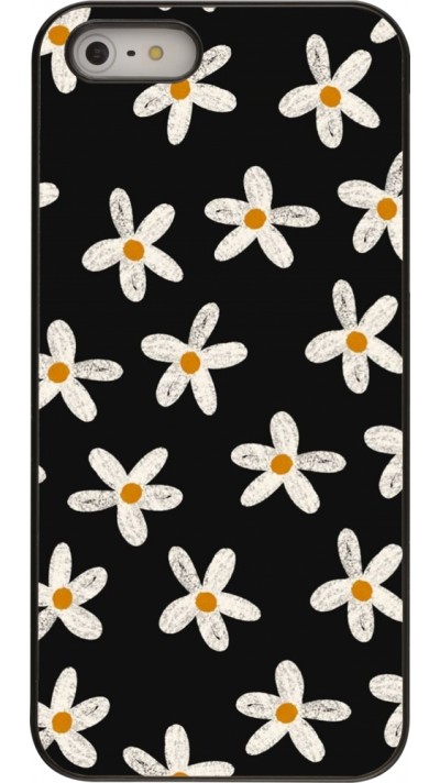 iPhone 5/5s / SE (2016) Case Hülle - Easter 2024 white on black flower