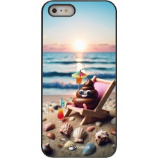 iPhone 5/5s / SE (2016) Case Hülle - Kackhaufen Emoji auf Liegestuhl