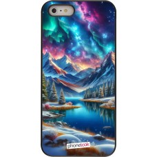 iPhone 5/5s / SE (2016) Case Hülle - Fantasiebergsee Himmel Sterne
