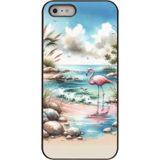 iPhone 5/5s / SE (2016) Case Hülle - Flamingo Aquarell