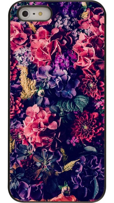 Coque iPhone 5/5s / SE (2016) - Flowers Dark