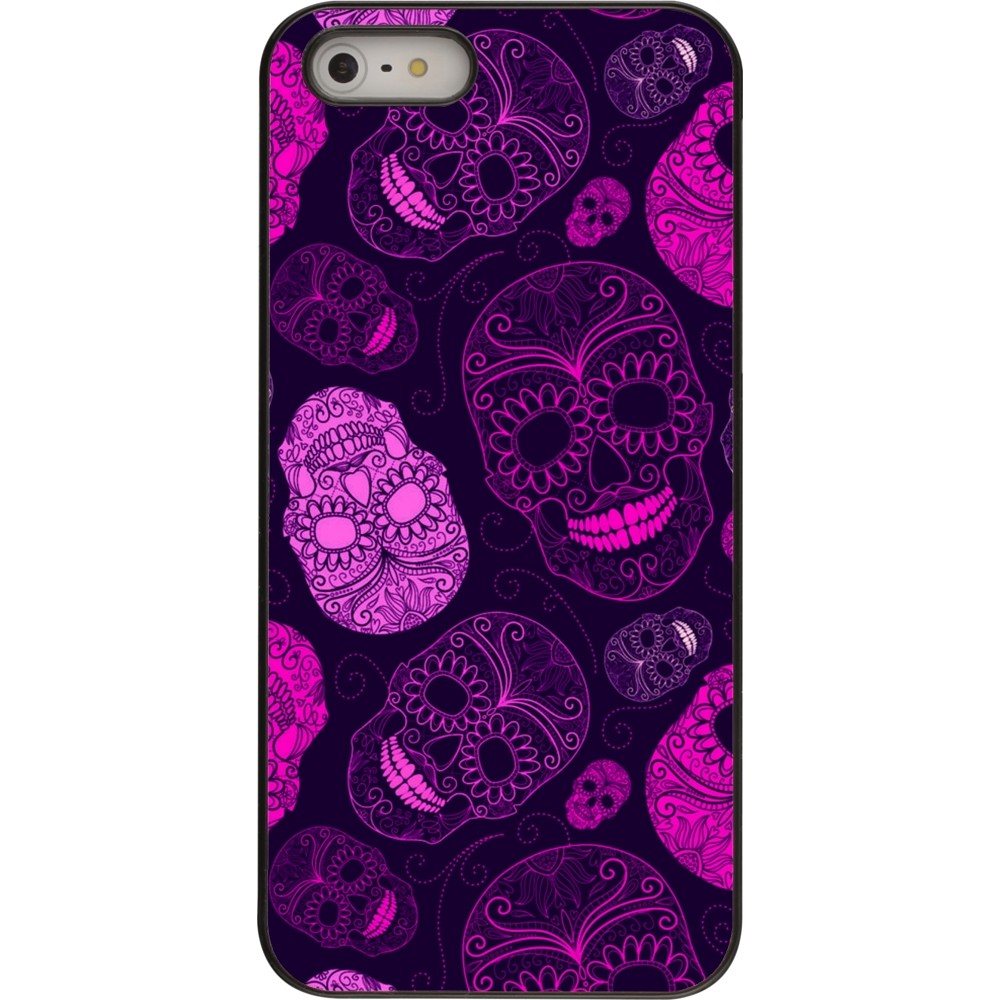 iPhone 5/5s / SE (2016) Case Hülle - Halloween 2023 pink skulls