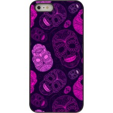 iPhone 5/5s / SE (2016) Case Hülle - Halloween 2023 pink skulls