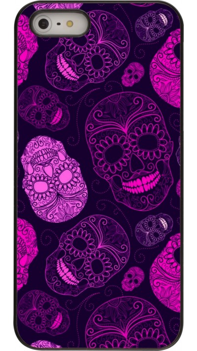 Coque iPhone 5/5s / SE (2016) - Halloween 2023 pink skulls