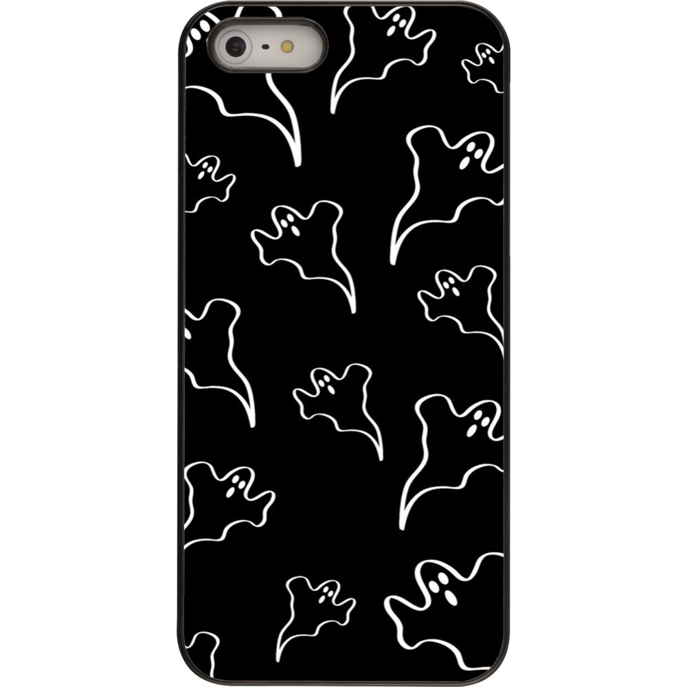 iPhone 5/5s / SE (2016) Case Hülle - Halloween 2024 black and white ghosts