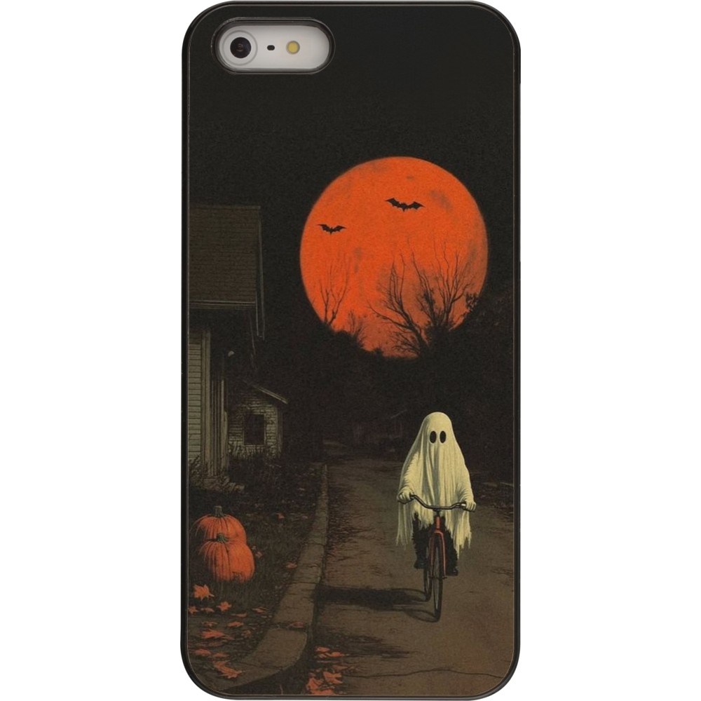 iPhone 5/5s / SE (2016) Case Hülle - Halloween 2025 Ghost on a bicycle