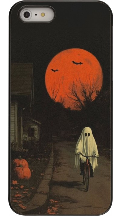 iPhone 5/5s / SE (2016) Case Hülle - Halloween 2025 Ghost on a bicycle
