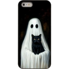 iPhone 5/5s / SE (2016) Case Hülle - Halloween 2025 Ghost with black cat