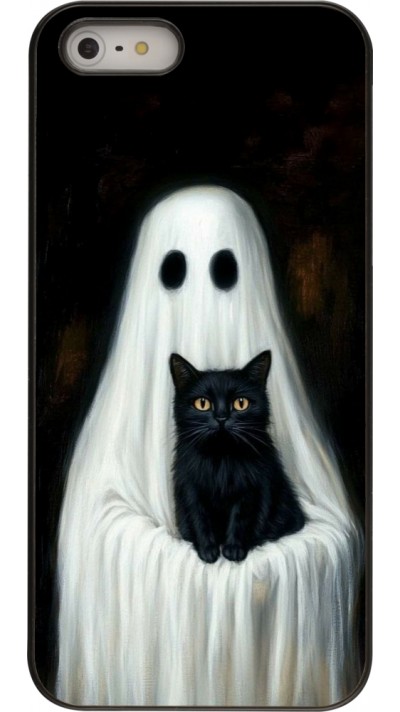 iPhone 5/5s / SE (2016) Case Hülle - Halloween 2025 Ghost with black cat