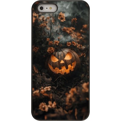 Coque iPhone 5/5s / SE (2016) - Halloween 2025 Pumpkin with flowers