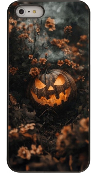 iPhone 5/5s / SE (2016) Case Hülle - Halloween 2025 Pumpkin with flowers