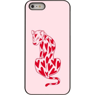 Coque iPhone 5/5s / SE (2016) - Leopard with hearts 2026