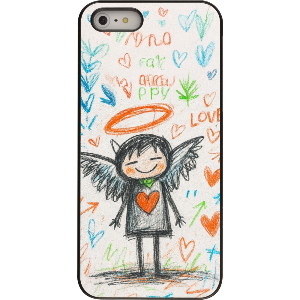 Coque iPhone 5/5s / SE (2016) - Little Angel Sketch Love