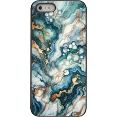 iPhone 5/5s / SE (2016) Case Hülle - Grüner Blauer Goldener Marmor