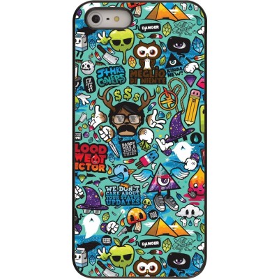 Coque iPhone 5/5s / SE (2016) - Mixed Cartoons Turquoise