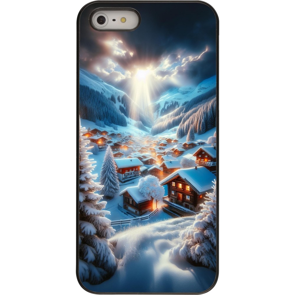 iPhone 5/5s / SE (2016) Case Hülle - Berg Schnee Licht