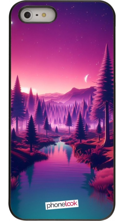 iPhone 5/5s / SE (2016) Case Hülle - Lila-rosa Landschaft